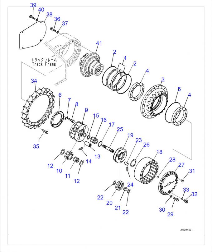 PC220-8MO PC240-8MO Excavator Travel Reducer technical drawing